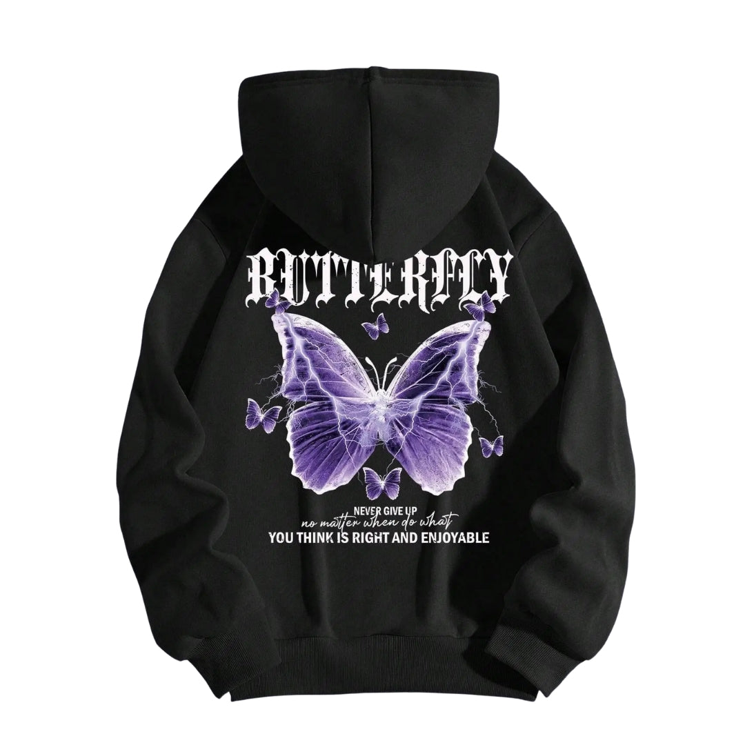 Hoodie Purple Butterfly