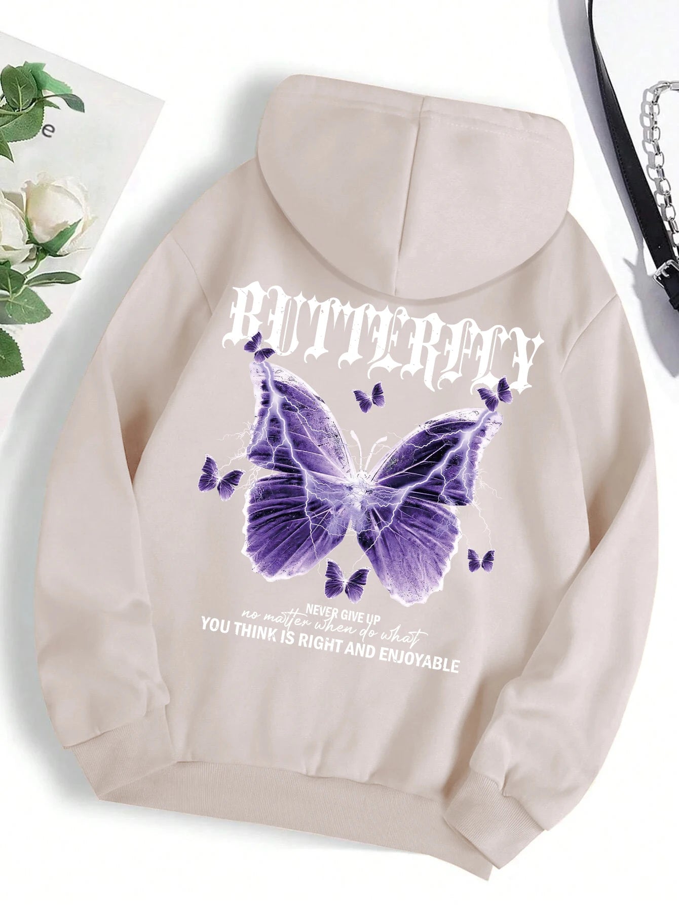 Hoodie Purple Butterfly