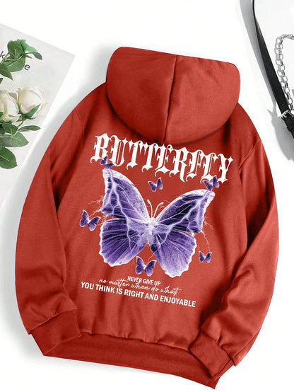 Hoodie Purple Butterfly