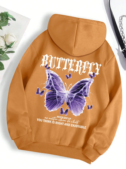 Hoodie Purple Butterfly