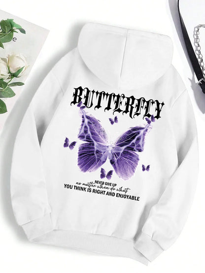 Hoodie Purple Butterfly