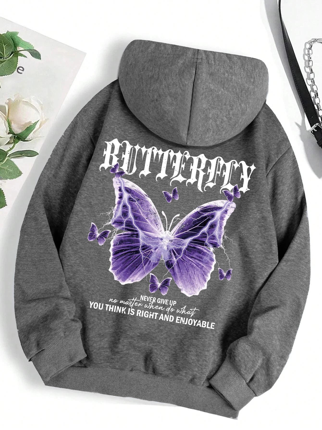 Hoodie Purple Butterfly