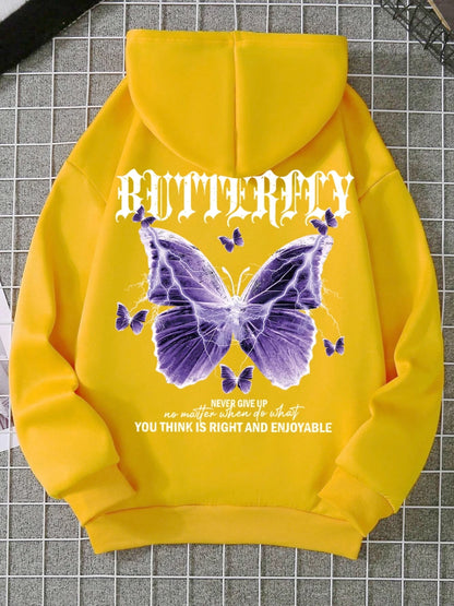 Hoodie Purple Butterfly