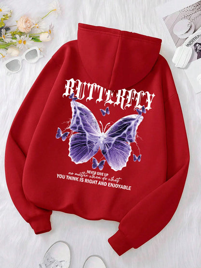 Hoodie Purple Butterfly